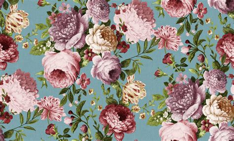 Teal And Pink Floral Wallpaper Seamless Flower Pattern Floral Teal