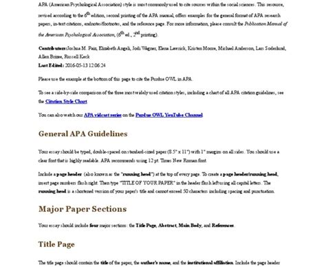 Purdue Owl Apa Title Page 7th Edition How To Cite A Website Apa