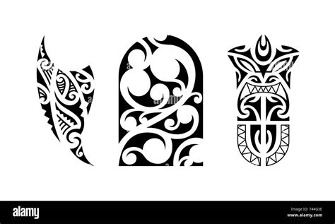 Set Of Polynesian Tattoo Traditional Maori Tribal Ornaments Vector