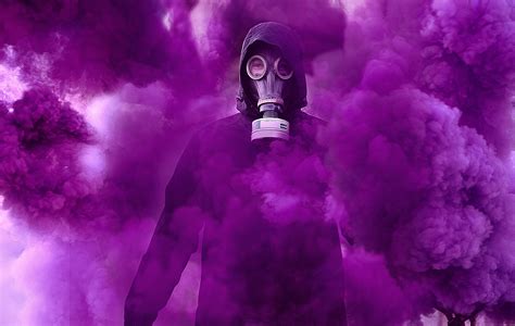 Gas Mask Wallpaper 4k Smoke Hoodie Person In Black