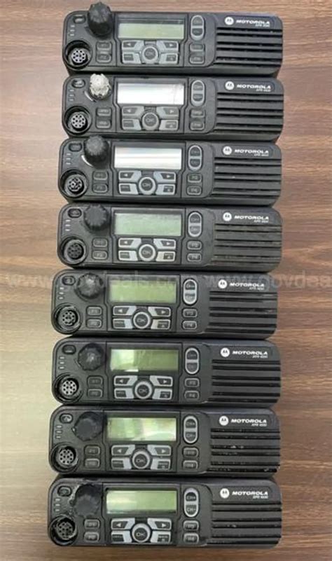Lot Of 8 Motorola Xpr 4550 Radios With 6 Mobile Mics And 2 Base Mics