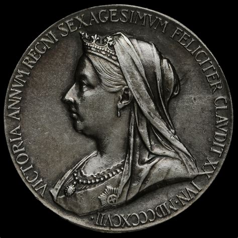 1897 Queen Victoria Official Diamond Jubilee Silver Medal Aunc