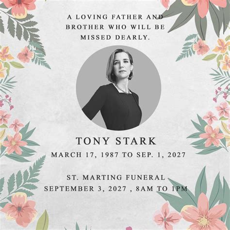 Funeral Announcement Template Free Printable Templates