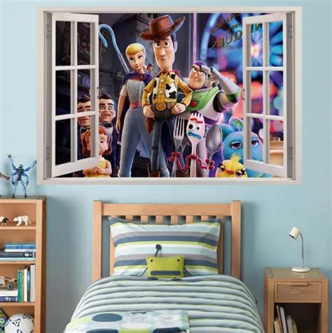 Toy Story 4 Buzz Lightyear Woody 3d Window Decal Wall Sticker Art Mural