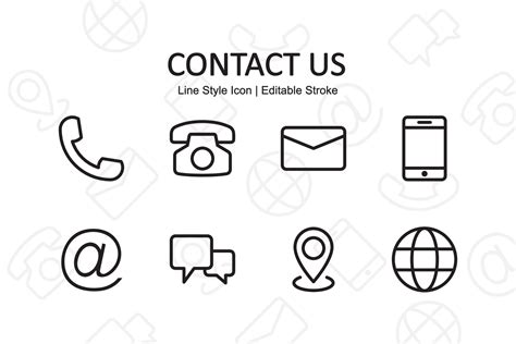 Contact Us Icon Set Contains Such Icons As Phone Mail Message