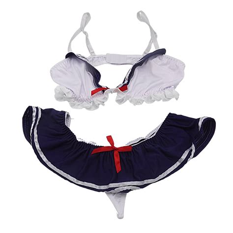 Buy Womens Sexy Maid Cosplay Lingerie Anime Bikini Kawaii Anime Micro Bikini Cute Bra And Panty