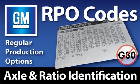 Gm Rpo Codes Axle Ratio Identification West Coast Differentials