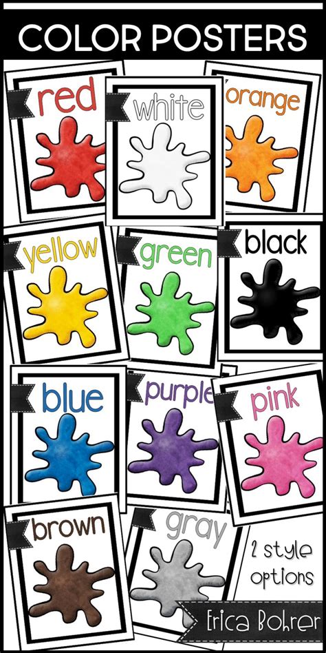 Color Posters First Week Of School Ideas Printable Classroom Decor
