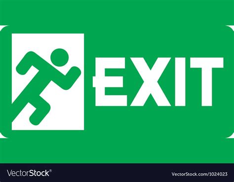 Green Exit Emergency Sign Royalty Free Vector Image