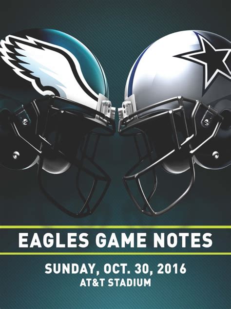 Eagles Game Notes Vs Dallas 10 30 16 Pdf Philadelphia Eagles