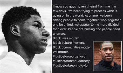 Manchester United Star Marcus Rashford Posts Powerful Black Lives
