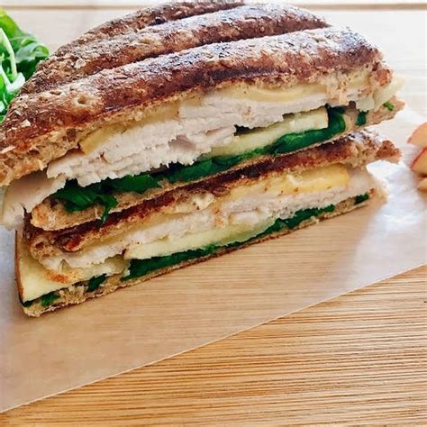 3 Step Turkey Panini With Sandwich Deli Turkey Gouda Cheese Apple