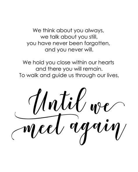 Until We Meet Again Printable Wedding Memory Sign Etsy