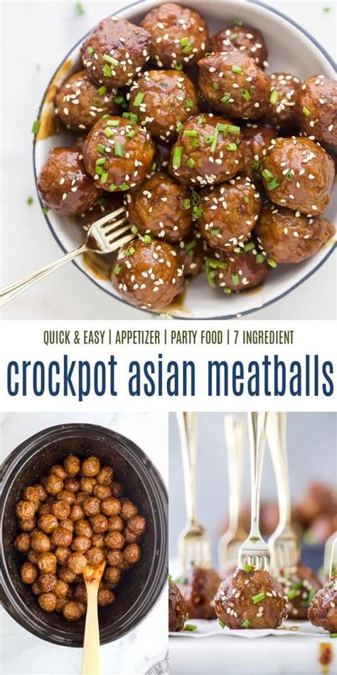 Easy Asian Crockpot Meatballs Recipe Joyful Healthy Eats