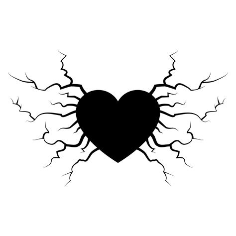 Hand Drawn Cracked Love Heart Doodle Break Heart Vector Icon