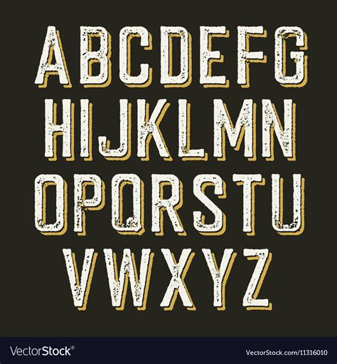 Vintage Alphabet Letters Royalty Free Vector Image