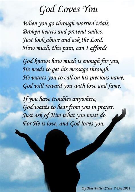 Love God Loves You Christian Poems Spiritual Motivational Quotes