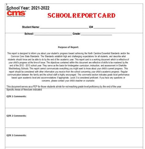 15 Printable School Report Templates In Word And Pdf Writing Word