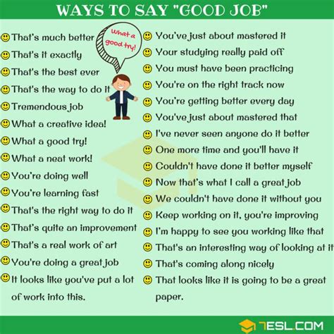 99 Ways To Say Good Job In English 7ESL