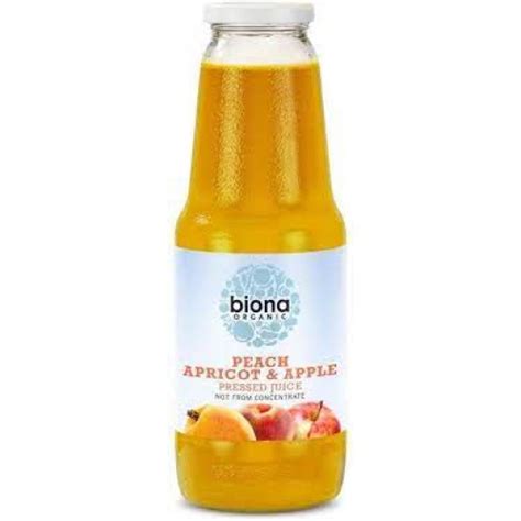 Biona Organic Peach Apricot And Apple Juice 1 Litre