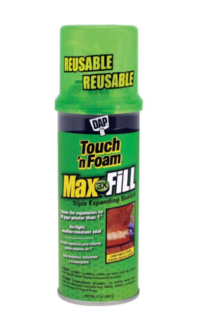 Touch N Foam Max Fill Tan Polyurethane Foam Expanding Sealant 12 Oz