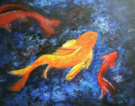 Koi Fish Painting By Lindsey Luke Fine Art America