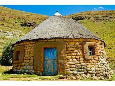 Round Dwellings Traditional Basotho Round Dwelling With Thatch Roof