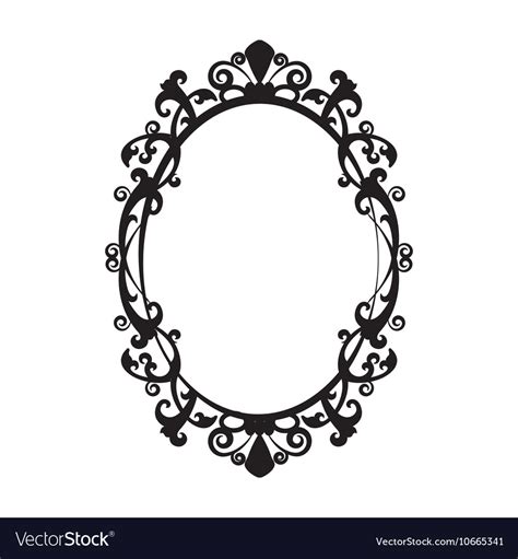 Vintage Oval Mirror Frame Royalty Free Vector Image
