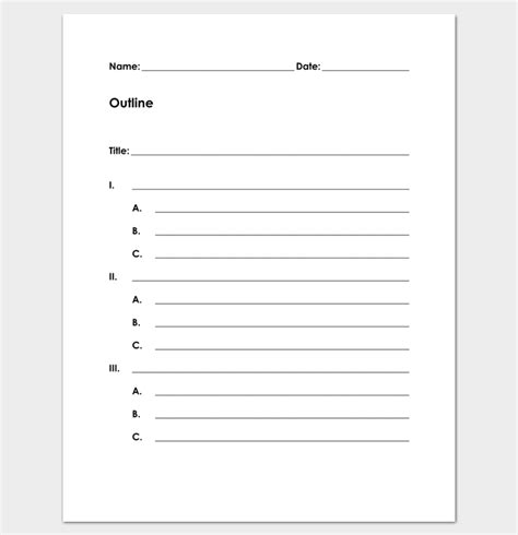 Blank Outline Template 11 Examples And Formats For Word And Pdf