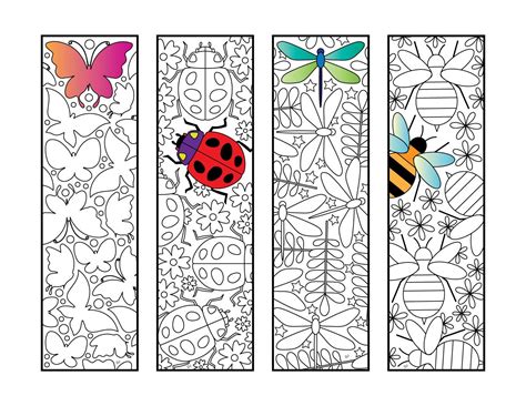 She is always hungry and tireless. Insect Bookmarks - PDF Zentangle Coloring Page ...