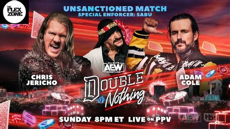 Adam Cole Vs Chris Jericho Unsanctioned Match Aew Double Or Nothing
