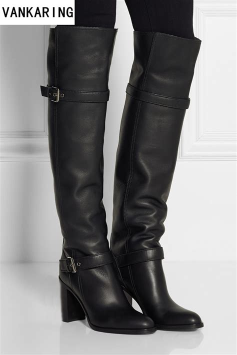 buy vankaring fashion winter warm short plush boots women over the knee high