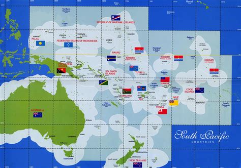 The southern pacific was an american class i railroad network that was founded in 1865 and operated until it was acquired in 1996. South Pacific Countries Map - Thikombia Fiji • mappery ...