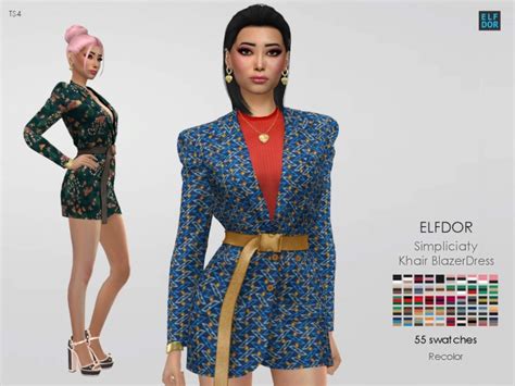 Simpliciaty Khair Blazer Dress Rc At Elfdor Sims Sims 4