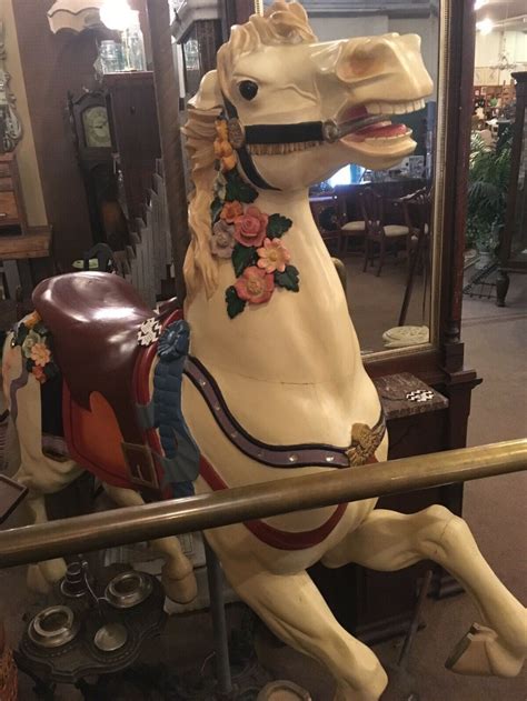 Hand Carved Wood Carousel Horse Full Size By Rob Curley Ohio Ebay
