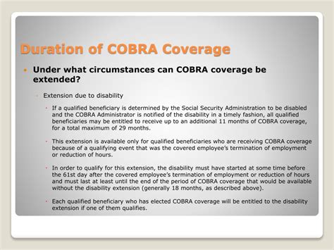 We're making regular updates to the site. PPT - COBRA Continuation Coverage PowerPoint Presentation - ID:775915