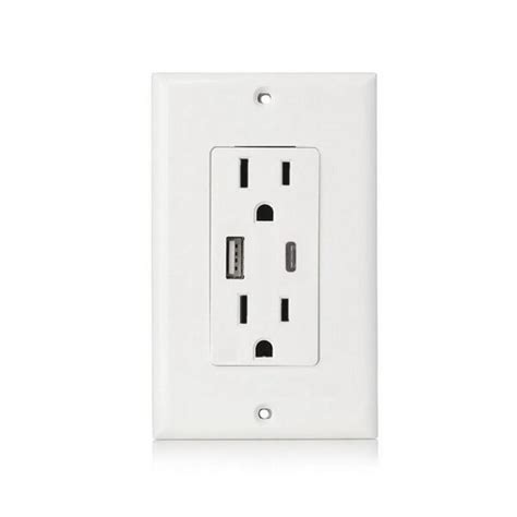 Truepower Electrical Duplex Outlet Receptacle With 2 Usb Ports 1 High