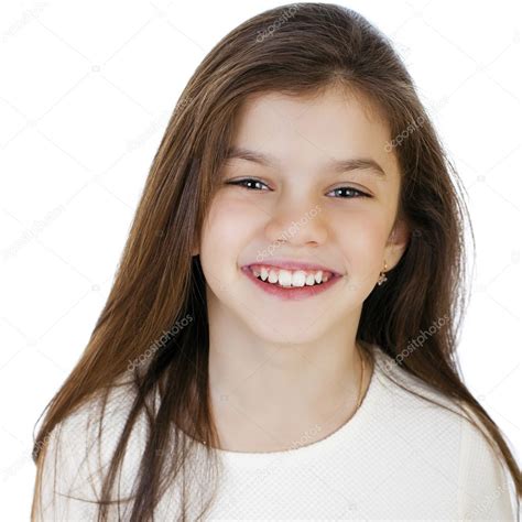 Portrait Of A Charming Little Girl Smiling At Camera — Stock Photo
