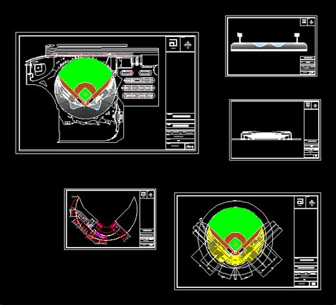 Baseball stadium in AutoCAD | Download CAD free (941.46 KB) | Bibliocad