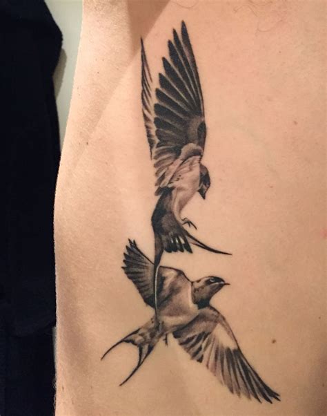 Black And Grey Realistic Swallow Tattoo Swallow Tattoo Design