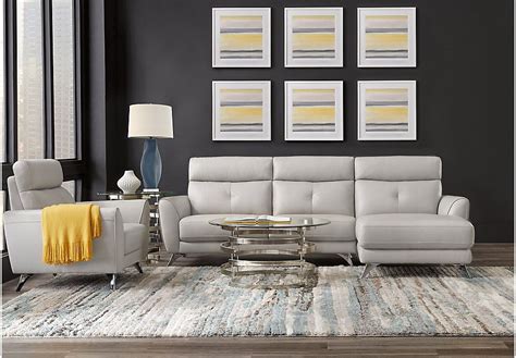 99% on time shipping · 5% rewards with club o $999. Modena Gray Leather 2 Pc Sectional - Sectionals ...