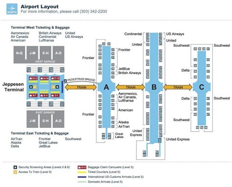 Dia Map Map Of Denver International Airport Colorado Usa