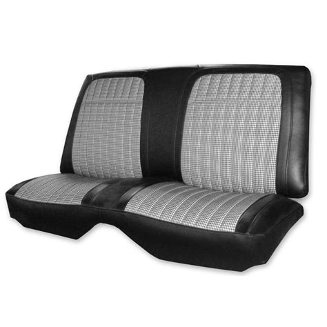 1969 Chevrolet Convertible Houndstooth Rear Seat Covers White