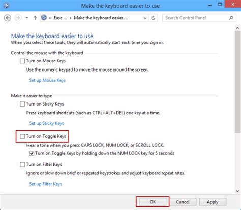 How To Turn On And Turn Off Toggle Keys In Windows 10