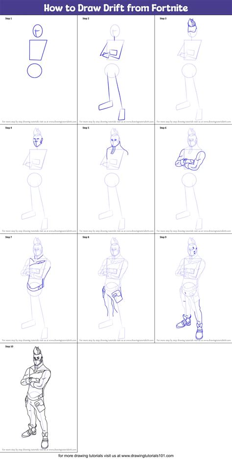 How To Draw Drift From Fortnite Printable Step By Step Drawing Sheet