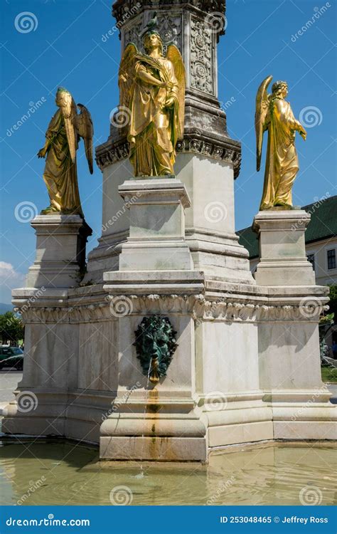 Holy Mary Monument Near Cathedral In Zagreb Stock Image Image Of