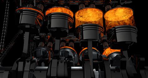 3d Rendering Of V8 Engine With Explosions Stock Photo Download Image