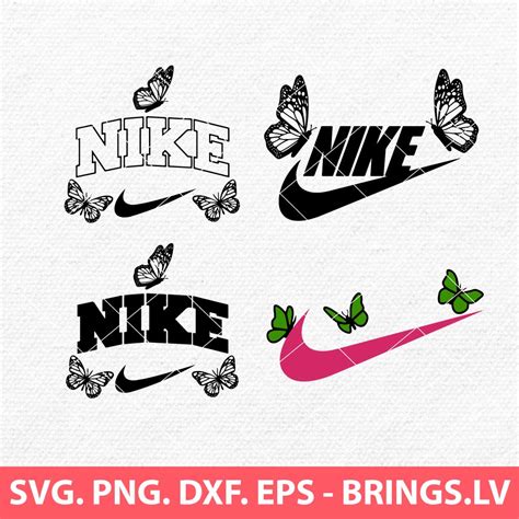 Nike Logo With Butterflies Svg Nike Outline Butterfly Svg Nike