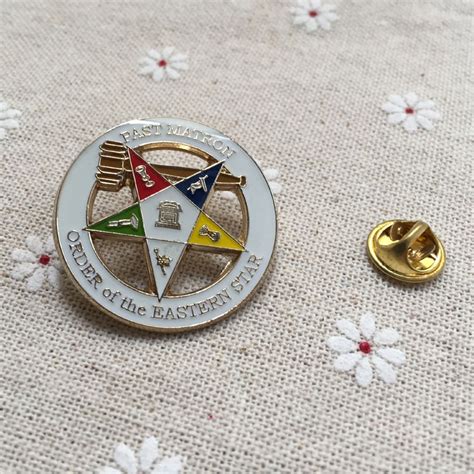 10pcs Custom Wholesale Masonic Enamel Pin Badges Freemasonry Lapel Pin Past Matron Order Of The