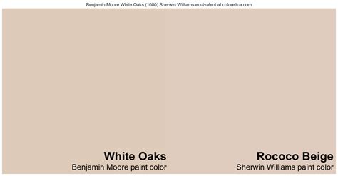 Benjamin Moore White Oaks Sherwin Williams Equivalent Rococo Beige